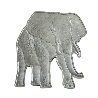 A picture of a 1 oz African Elephant Silver Coin- Animals of Africa (2021)
